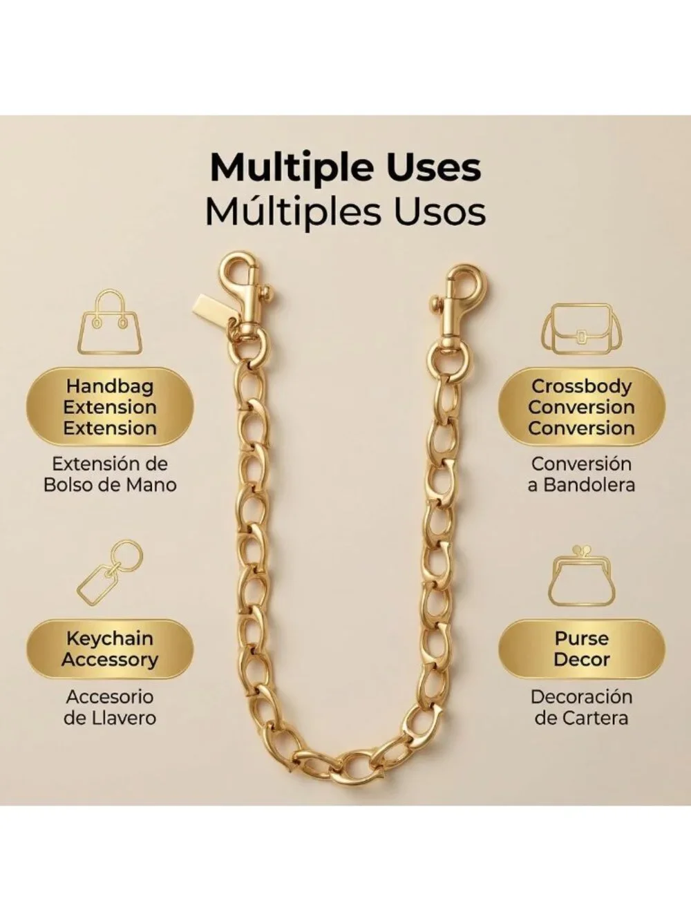 Stylish Bag Chain Charm for Handbags, Purse Charms, Wallet Extender & Jeans